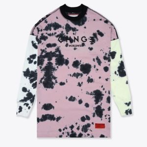 🆕CHNGE Tie Dye LOGO Long Sleeve TEE SHIRT DRESS Med 100% ORGANIC COTTON